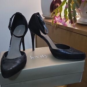 Leather And Suede Dress Pumps